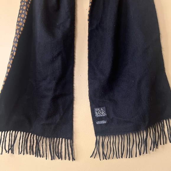 Jos. A. Bank Navy and Gold Patterned Scarf - Picture 6 of 10